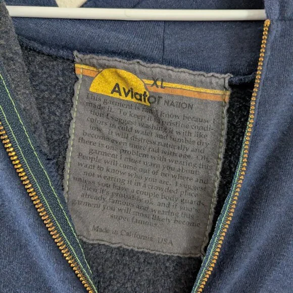 Navy/rainbow Aviator Nation full zip jacket XL - Picture 4 of 4